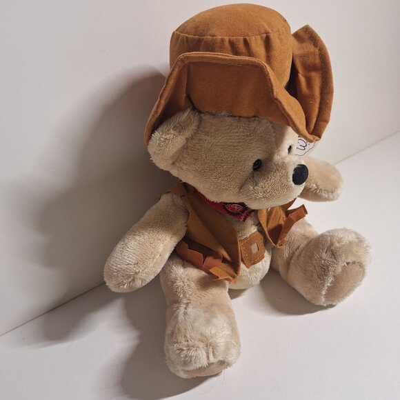 2003 Wishpets Amigo Cowboy Teddy Bear Plush Fringed Hat & Vest W/Tags Vintage - Picture 4 of 7